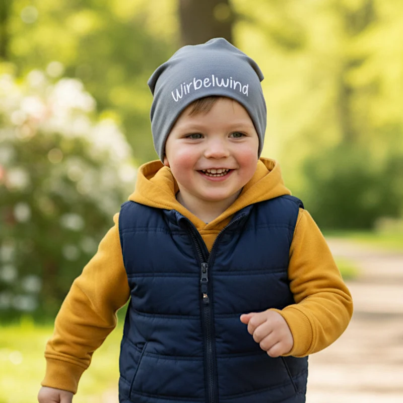 BEANIE MÜTZE "Wirbelwind" aus Jerseystoff für Babys und Kleinkinder
