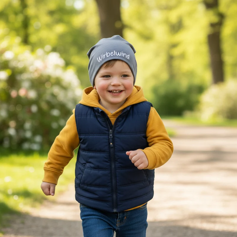 BEANIE MÜTZE "Wirbelwind" aus Jerseystoff für Babys und Kleinkinder