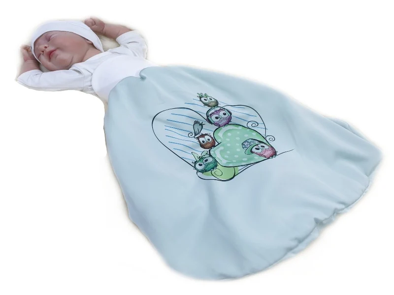 Pucksack Eulen grün, Strampelsack Deluxe 9 von Atelier MiaMia