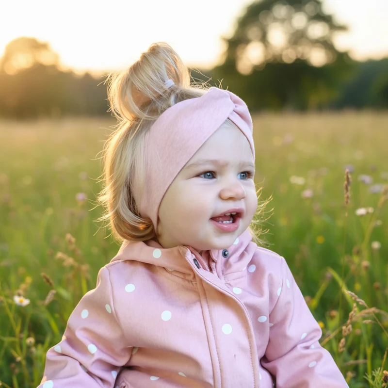 KNOTENSTIRNBAND HAARBAND "Meliert" für Kinder aus Jerseystoff rosa für Mädchen