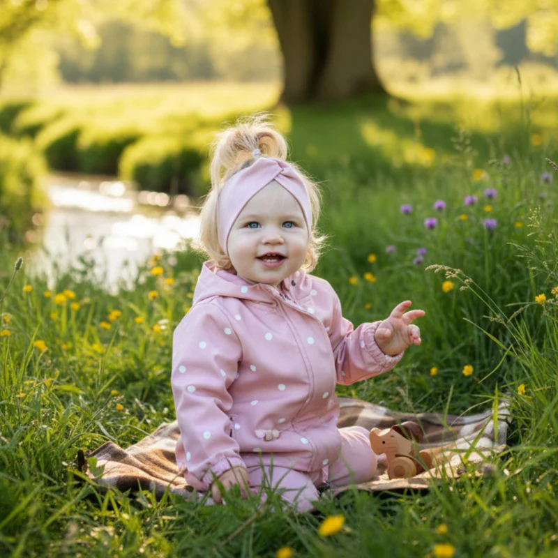KNOTENSTIRNBAND HAARBAND "Meliert" für Kinder aus Jerseystoff rosa für Mädchen
