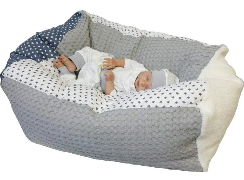 Babykissen, Kindersitzsack Sternchen grau 45 von Atelier MiaMia