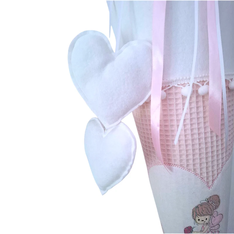 SCHULTÜTE "kleine Elfe" personalisiert m. Namen bestickt aus Stoff weiß/rosa - 70 cm mit Papprohling