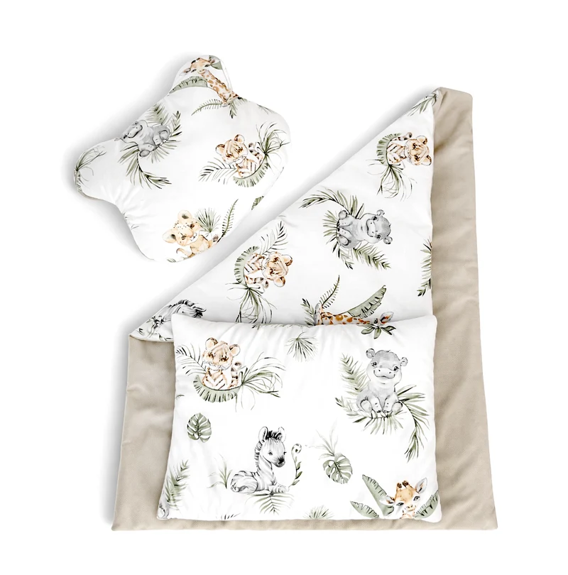Babynest 5 piece set | Safari and sand beige velvet