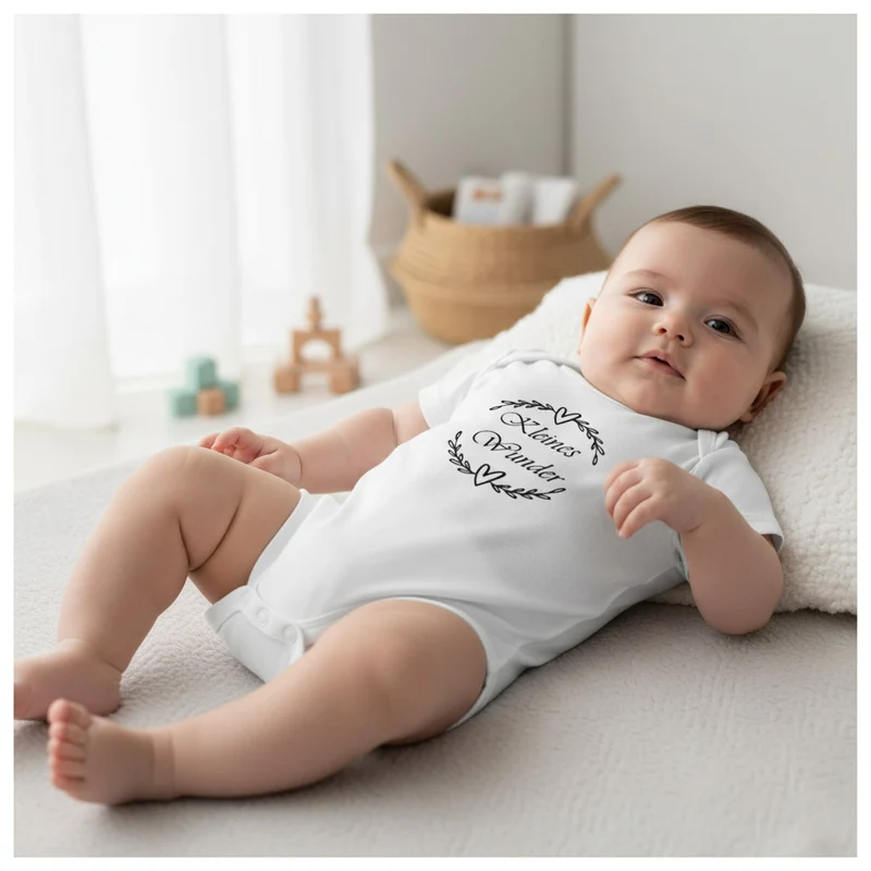 BABYBODY kurzarm weiß "Kleines Wunder" in Geschenkbox