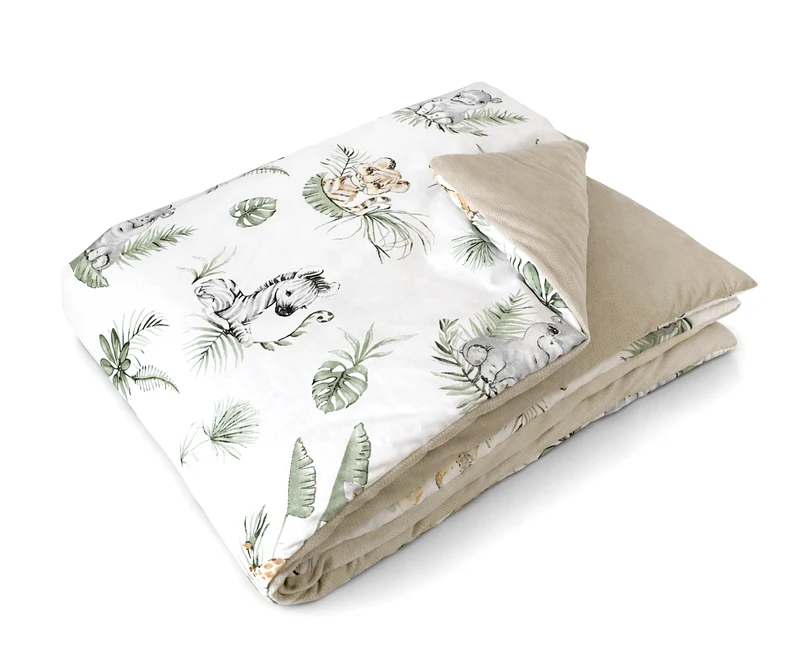 Quilt 100x75cm | Safari and sand beige velvet