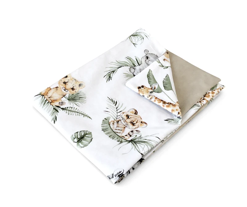 Blanket 100x75cm | Safari and sand beige velvet