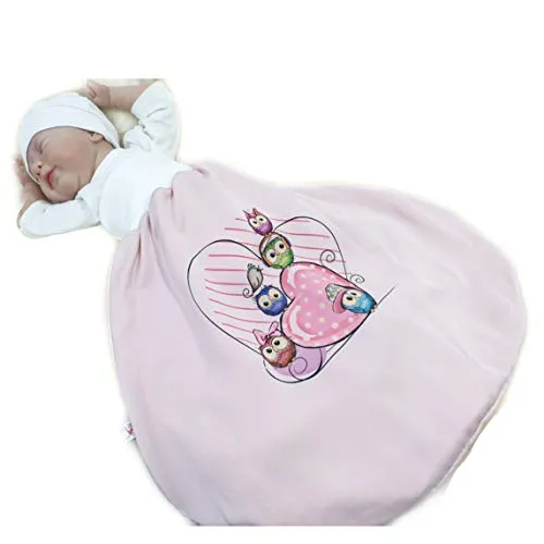Pucksack/Strampelsack Deluxe // 10 Eulen rosa von Atelier MiaMia