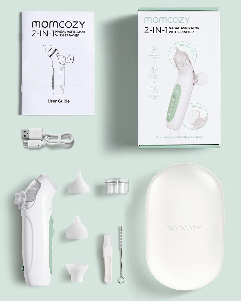 Momcozy BreezyClear™ 2-in-1 Elektrischer Nasensauger mit Sprüh- und Saugfunktion