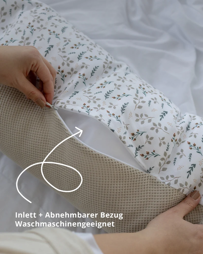 Stillkissen mit Inlett Waffelpiqué Blau