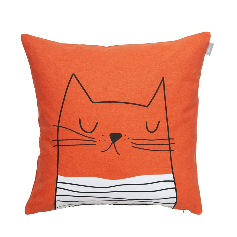 Kissenbezug Gustav von Spira – Katzen Kissenhülle 50 x 50 cm in Orange
