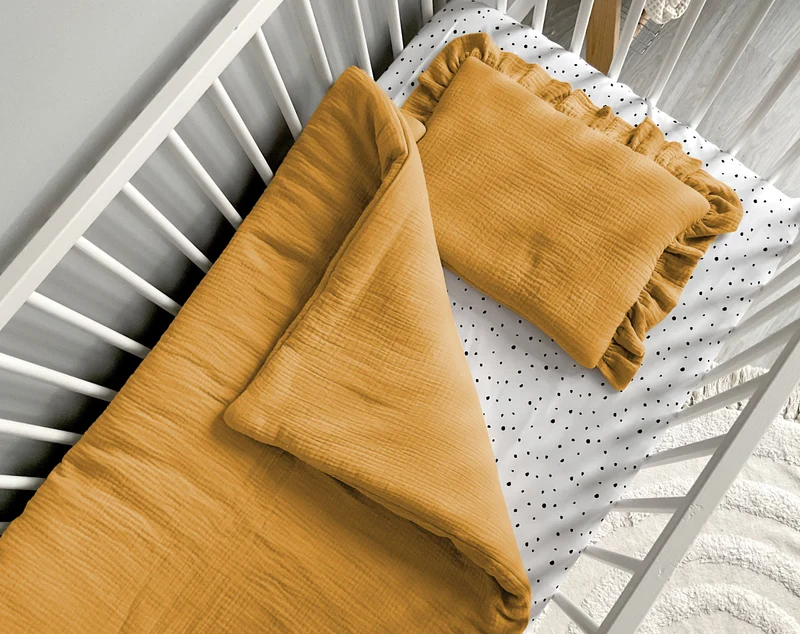 Musslin baby blanket + pillow with name | Honey