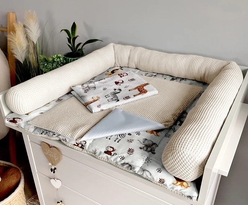 Changing mat | set of 6 elements | ZOO and light beige
