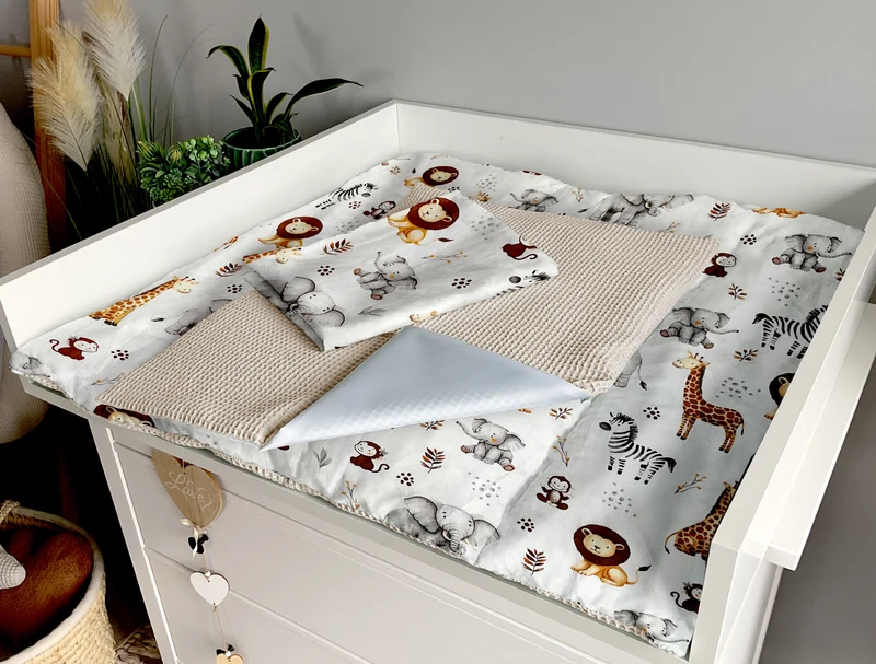 Changing mat | set of 6 elements | ZOO and light beige