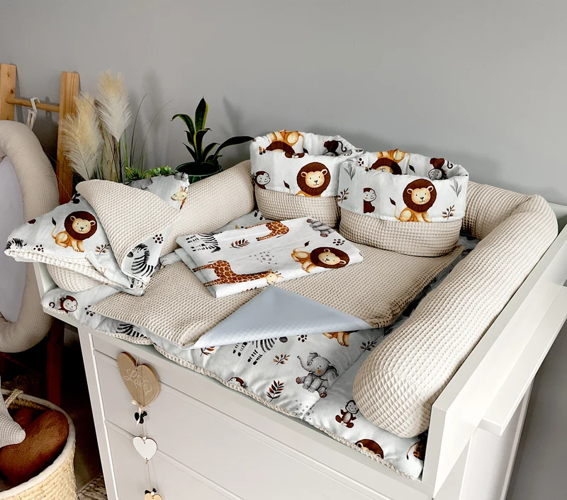Changing mat | set of 6 elements | ZOO and light beige