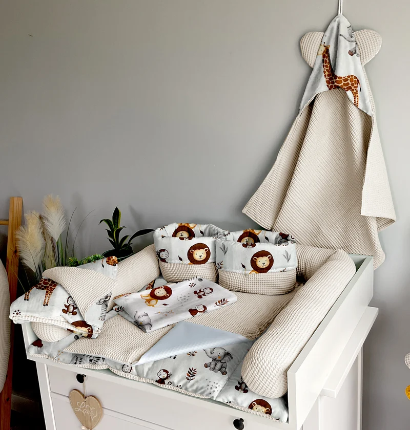 Changing mat | set of 6 elements | ZOO and light beige