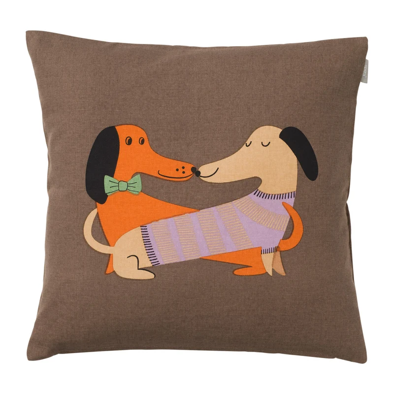 Spira of Sweden Kissenbezug Louie & Zelda – 50 x 50 cm Dackel Kissenhülle