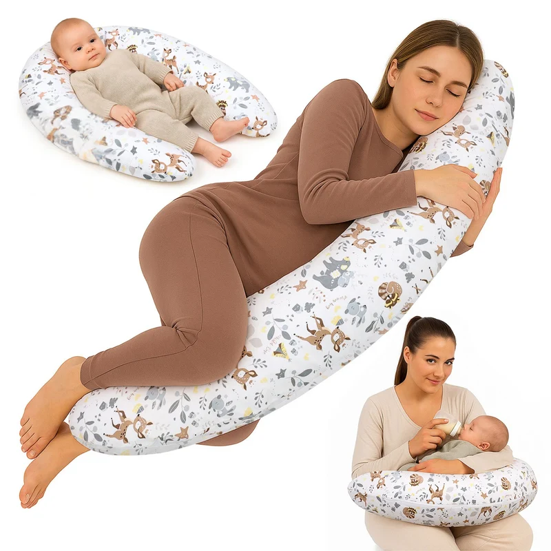 Stillkissen XXL Schwangerschaftskissen 190 cm - Pregnancy Pillow Body Pillow Seitenschläferkissen Schlafkissen Lagerungskissen Kissen mit Bezug