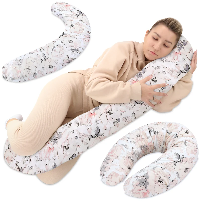 Stillkissen XXL Schwangerschaftskissen 190 cm - Pregnancy Pillow Body Pillow Seitenschläferkissen Schlafkissen Lagerungskissen Kissen mit Bezug