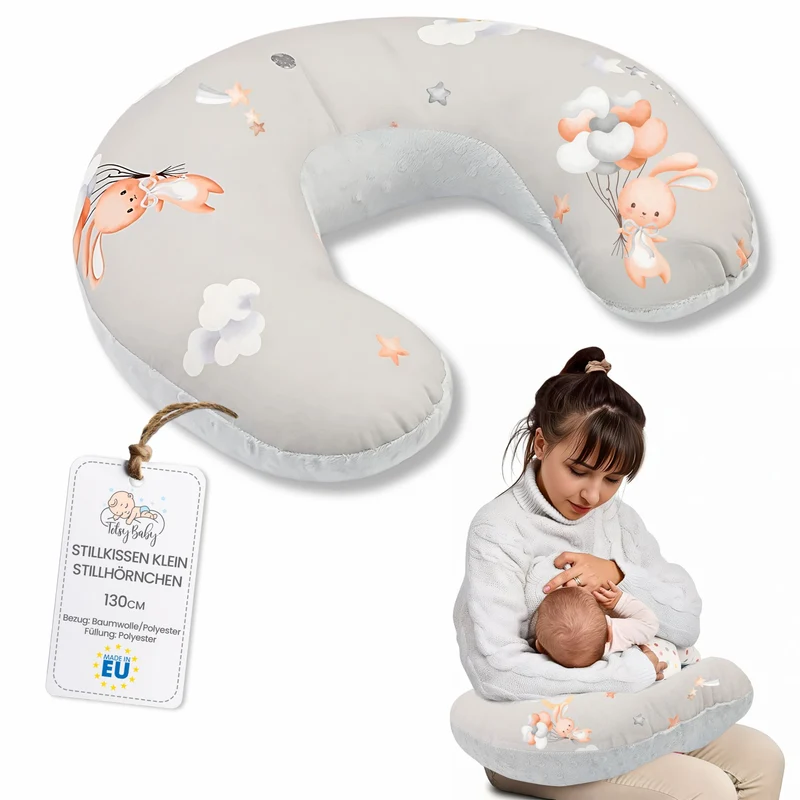 Stillkissen 130 cm - Kleines Stillhörnchen Kissen für Unterwegs
