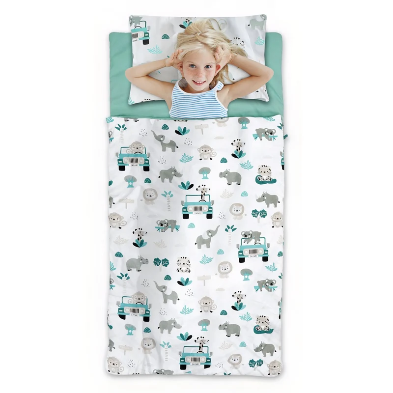 Schlafsack Kinder mit Kissen und Reißverschluss für Baby 3-7 Jahre 140x75 cm - Kinderschlafsack Indoor für Kindertagesstätte Kindergarten Deckenschlafsack