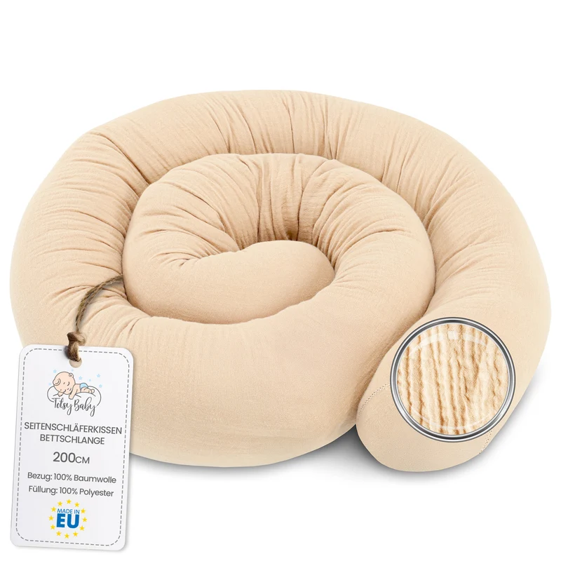 Bettschlange Seitenschläferkissen Body Pillow - Kopfkissen lang Bettrolle Schlafkissen Nackenrolle
