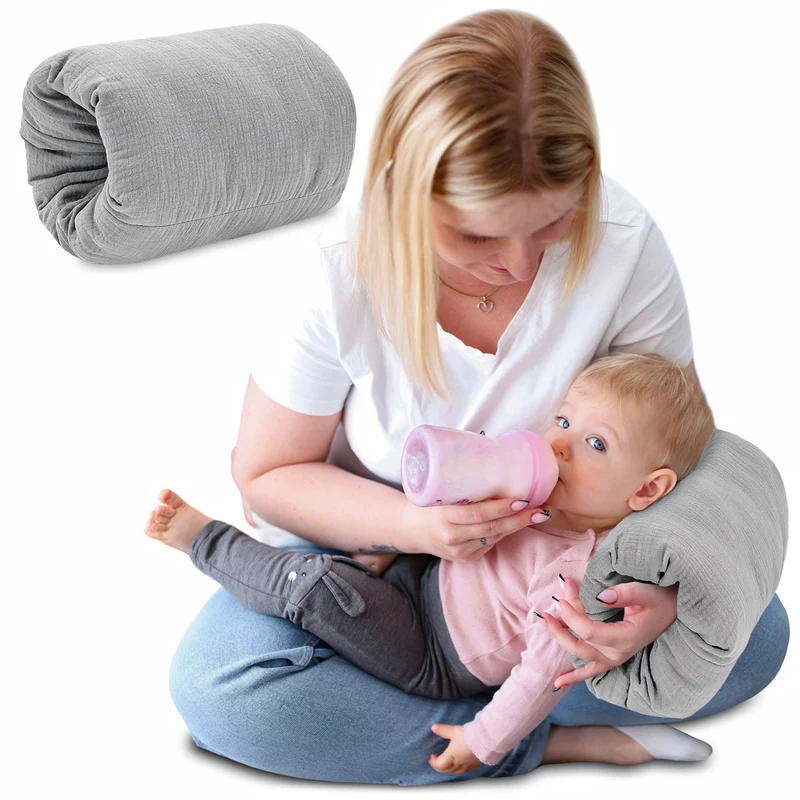 Stillkissen klein Breastfeeding und Nursing Pillow für unterwegs 25x20 cm - Stillmuff Armkissen und Lagerungskissen Baby Arm Still Kissen aus weicher Baumwolle