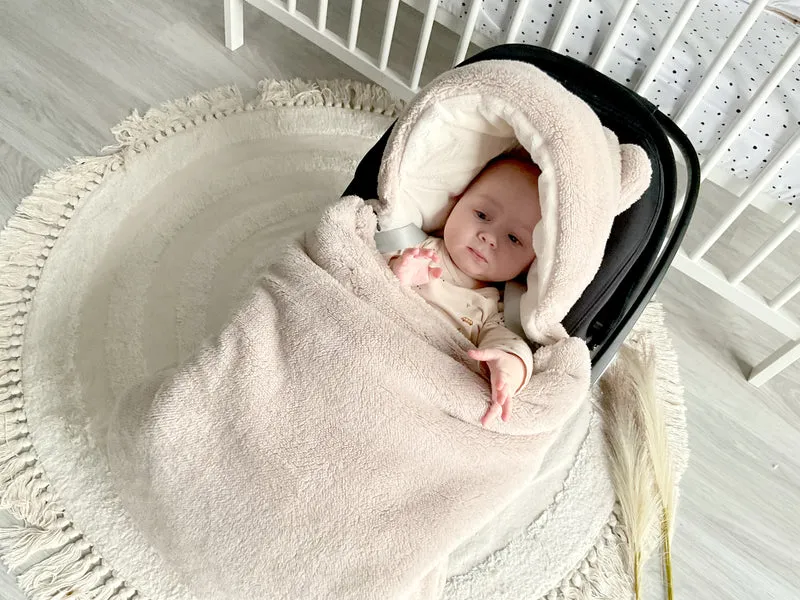 3-in-1 Teddy swaddle for car seat | Beige