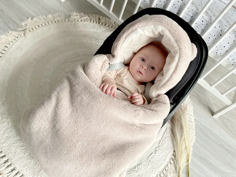 3-in-1 Teddy swaddle for car seat | Beige
