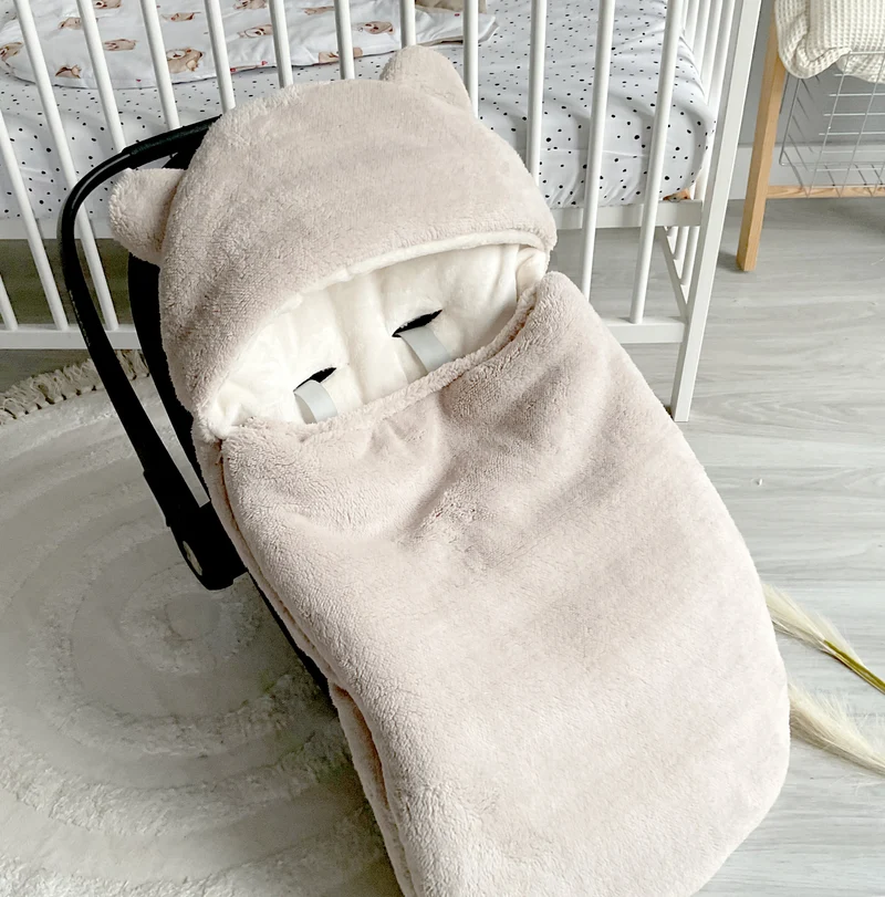 3-in-1 Teddy swaddle for car seat | Beige