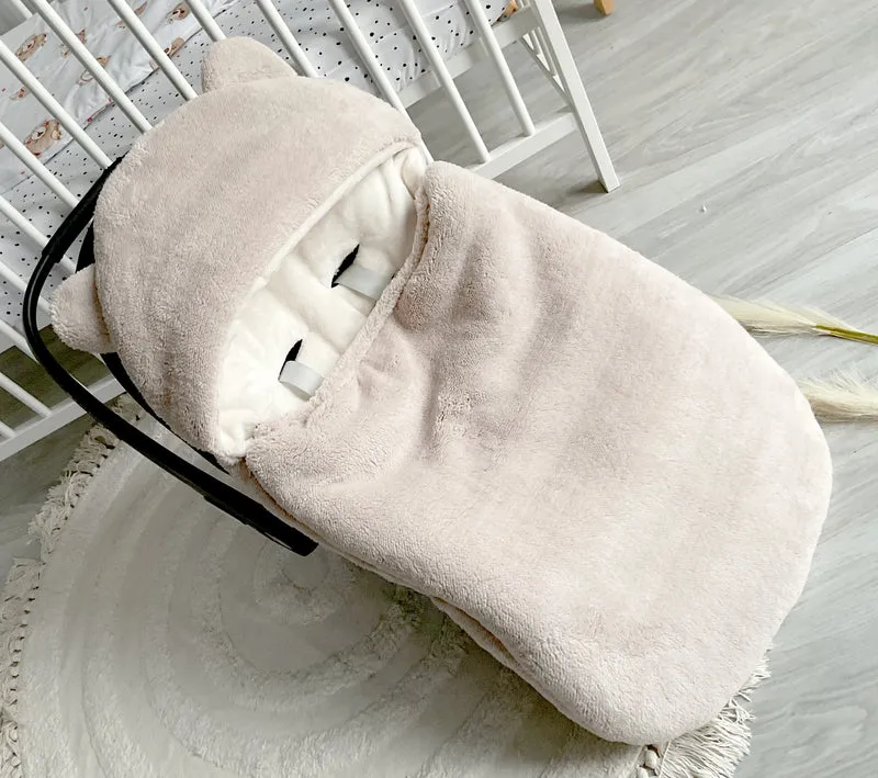 3-in-1 Teddy swaddle for car seat | Beige