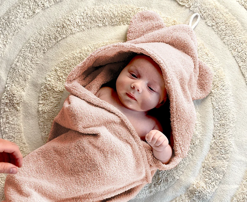 Baby towel 100% terry cotton | 75x75cm | Dirty pink