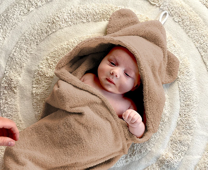 Baby towel 100% terry cotton | 75x75cm | Brown
