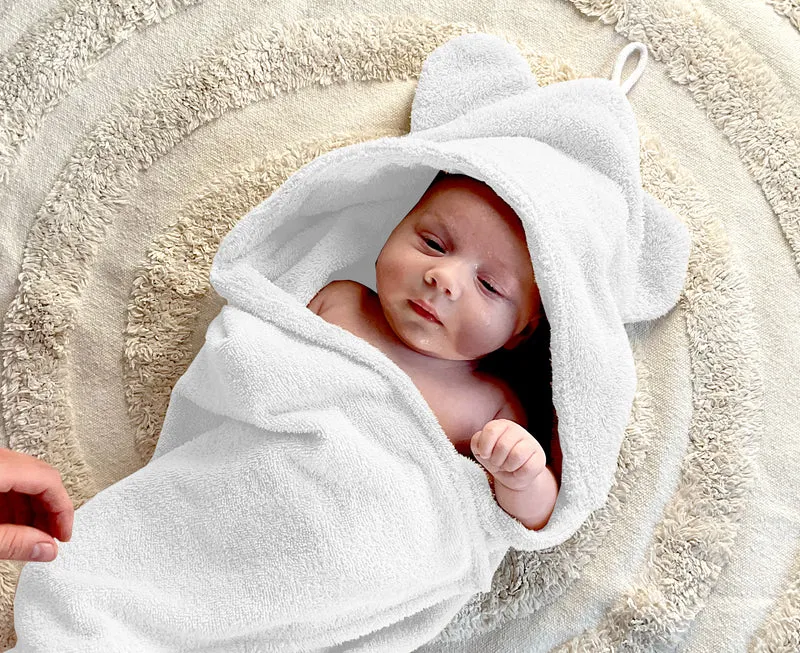 Baby towel 100% terry cotton | 75x75cm | White