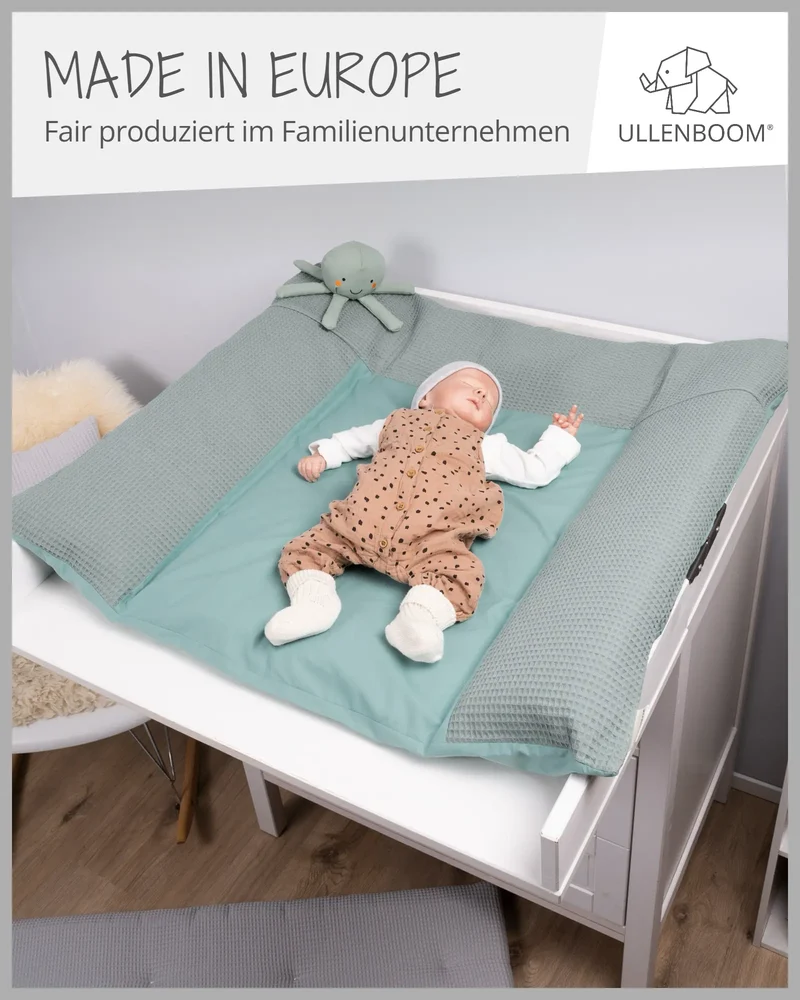 Wickelauflagen-Bezug Waffelpiqué Salbeigrün