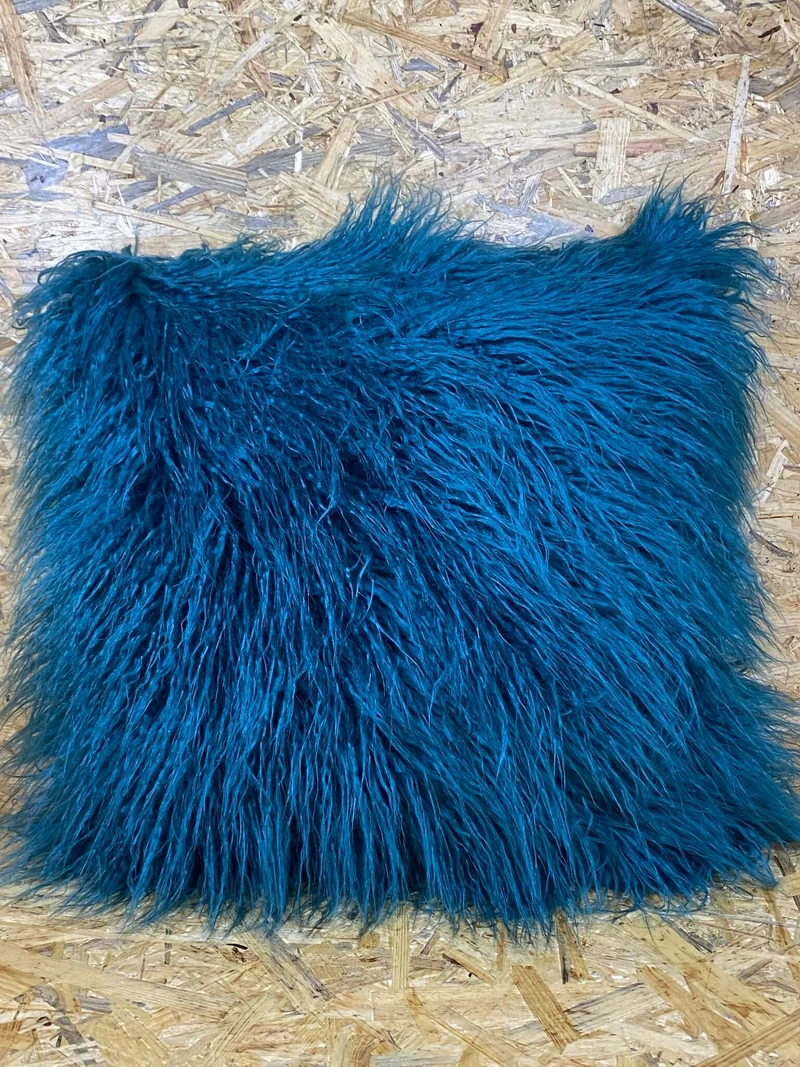 Kissenbezug Fake Fur 45 x 45 cm Türkis