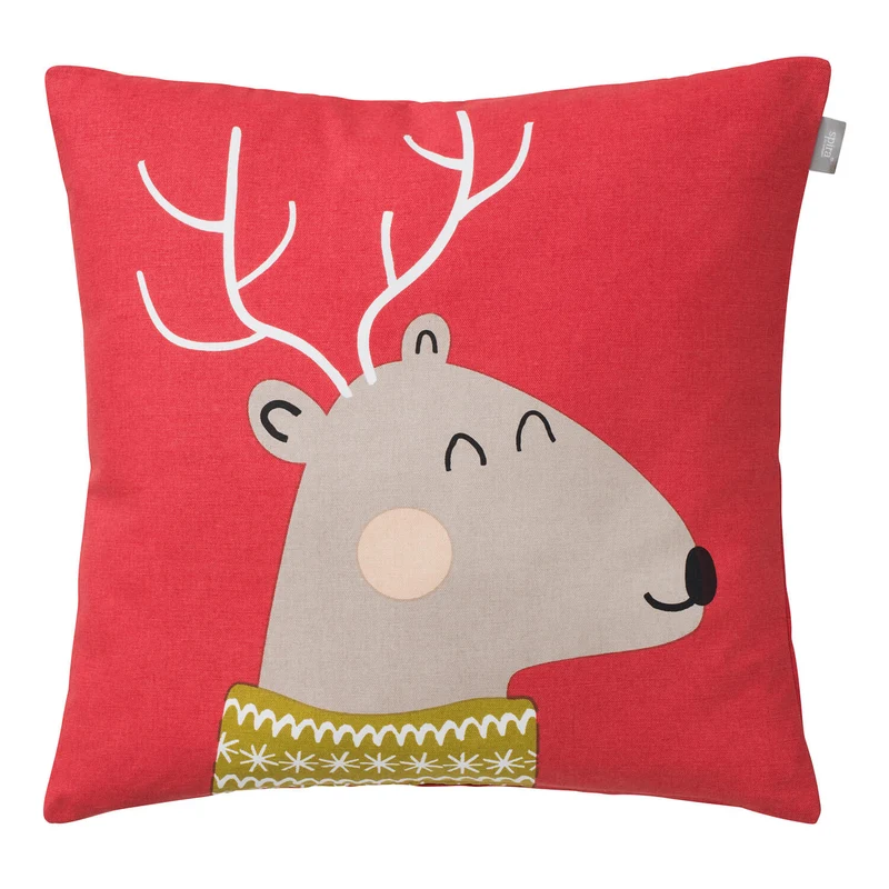 Spira Kissenbezug Ralf – 50 x 50 cm Dekokissenhülle Wintermotiv Rot