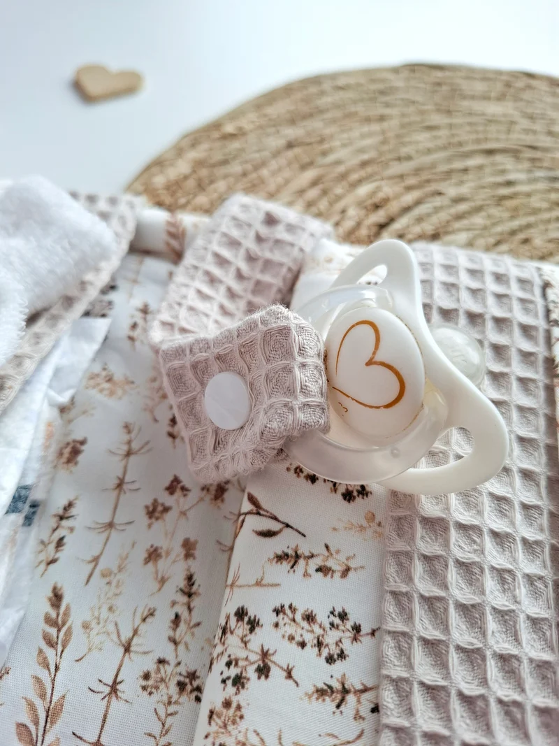 WINDELTASCHE "Gräser" beige mit Wickeldecke & Wunschnamen