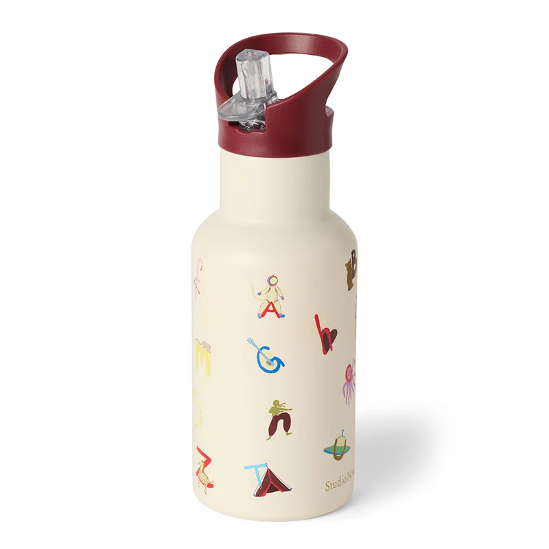 Studio Noos Edelstahl-Trinkflasche 'Alphabet' 350 ml