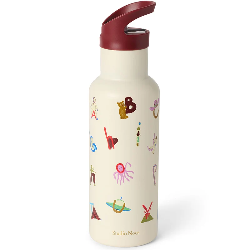 Studio Noos Edelstahl-Trinkflasche 'Alphabet' 500 ml