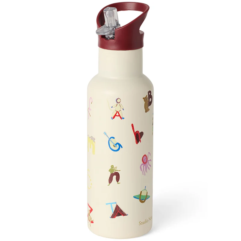 Studio Noos Edelstahl-Trinkflasche 'Alphabet' 500 ml