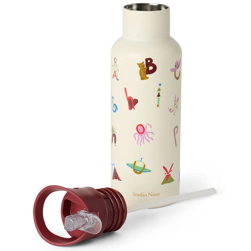 Studio Noos Edelstahl-Trinkflasche 'Alphabet' 500 ml