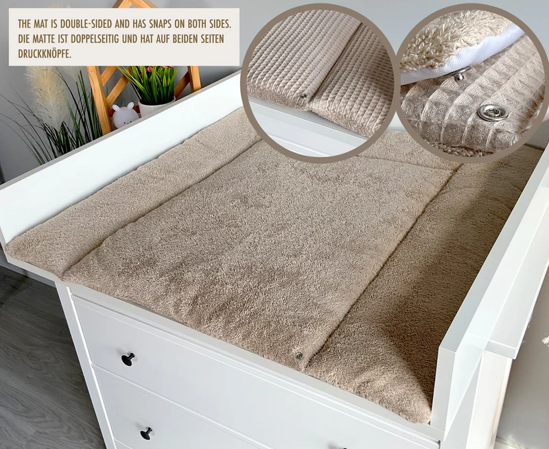Changing mat with snaps | Old Beige Frotte