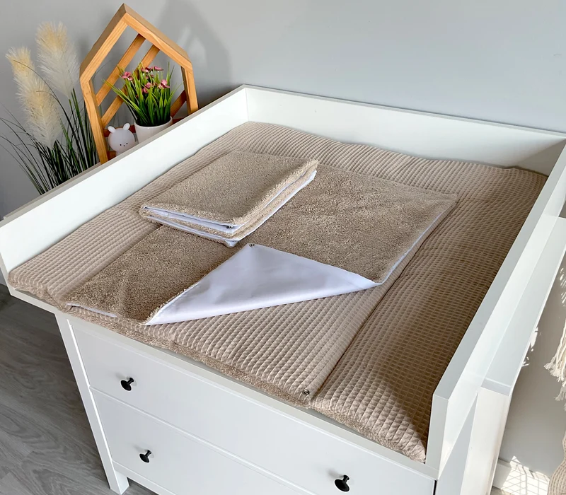 Changing mat with snaps | Old Beige Frotte