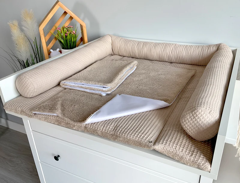 Changing mat with snaps | Old Beige Frotte