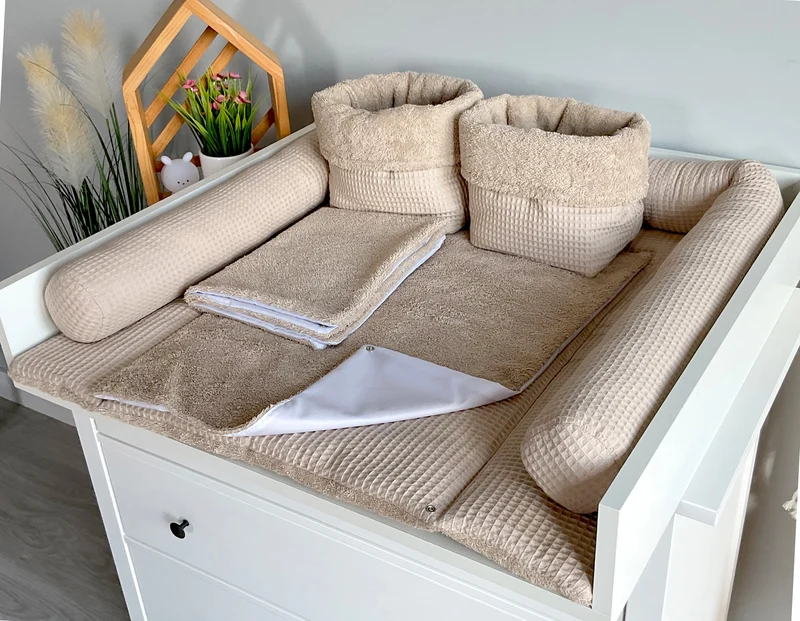 Changing mat with snaps | Old Beige Frotte