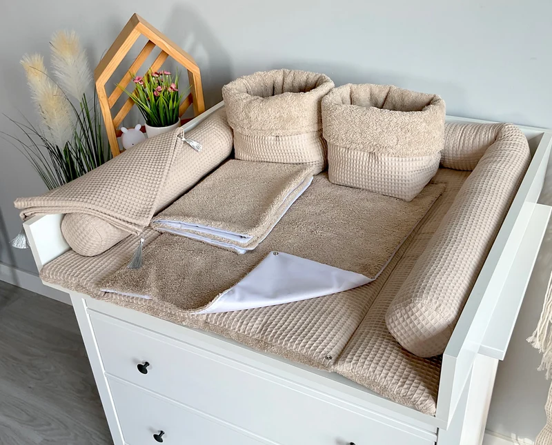 Changing mat with snaps | Old Beige Frotte