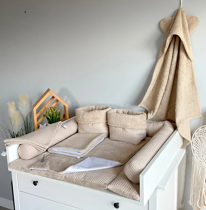 Changing mat with snaps | Old Beige Frotte