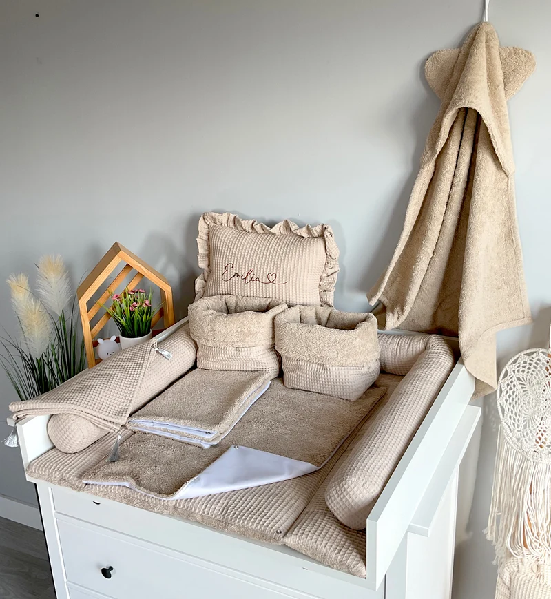 Changing mat with snaps | Old Beige Frotte