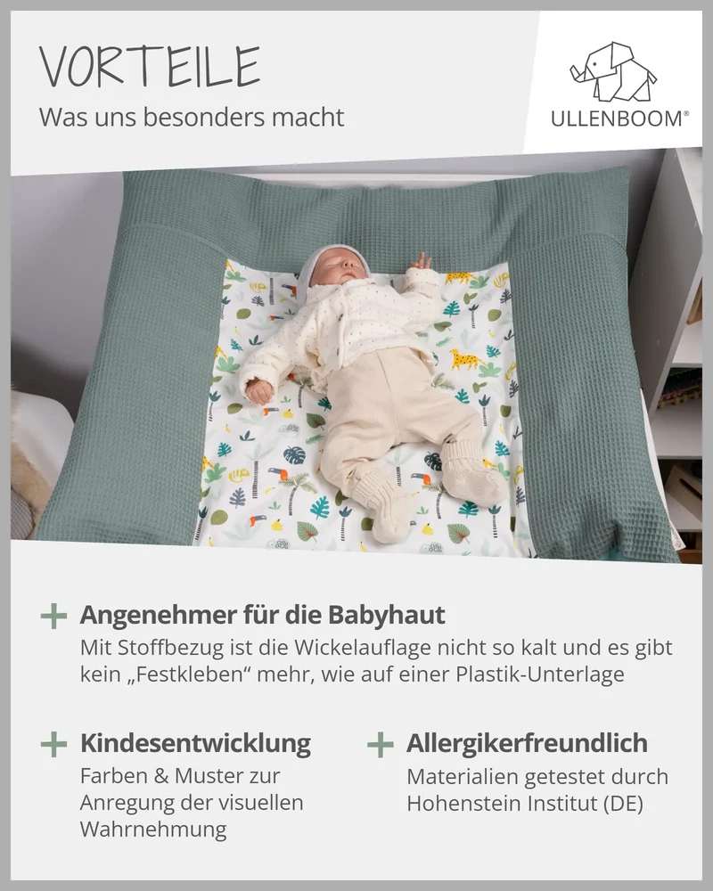 Wickelauflagen-Bezug Salbeigrün Regenwald